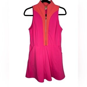SSYS The Label Boutique Neon Pink Contrast Half Zip Active Dress Size Medium